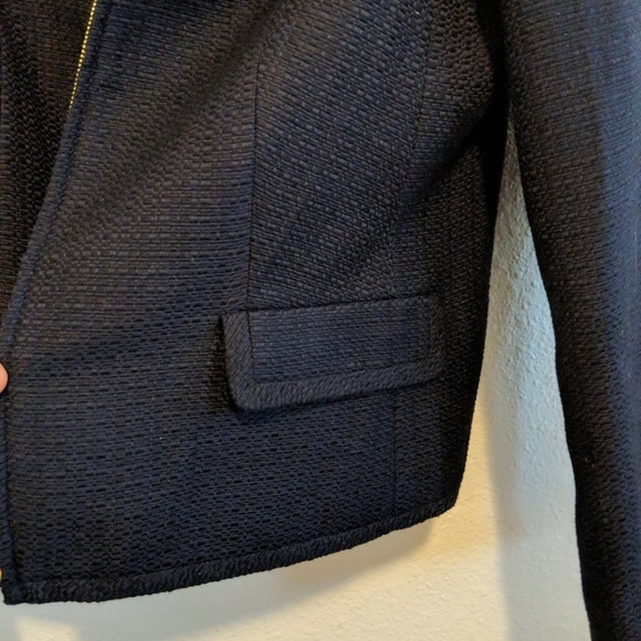 Talbot's Petites // Textured Zip Up Blazer Jacket - Picture 6 of 7
